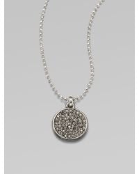 Michael Kors | Metallic Pavé Disc Pendant Necklace | Lyst