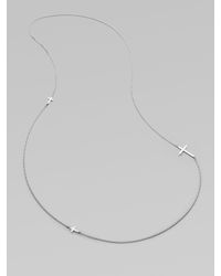 Jennifer Zeuner | Metallic Diamond Accented Cross Station Necklace | Lyst