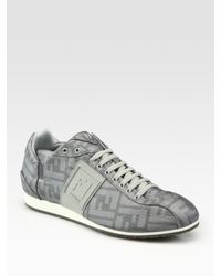 Fendi | Gray Zucca Canvas Sneakers for Men | Lyst