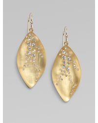 Alexis Bittar | Metallic Swarovski Crystal Accented Lucite Leaf Drop Earrings | Lyst