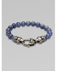 Stephen Webster | Gray Ravens Head Beaded Bracelet for Men | Lyst