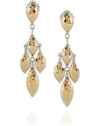 John Hardy | Metallic Leaf 22karat Gold and Sterling Silver Earrings | Lyst