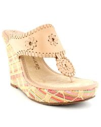 Jack Rogers | Natural Marbella Straw Wedge | Lyst