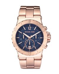 Michael Kors | Metallic Rose Gold Stainless Steel Chronograph Watch | Lyst