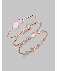 Ippolita | Pink 18k Gold & Sterling Silver Station Bangle Bracelet | Lyst