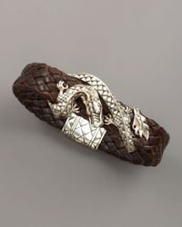 John Hardy | Black Silver Dragon & Leather Bracelet/brown for Men | Lyst