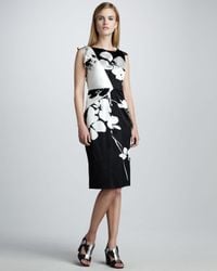 Elie Tahari | Black Luanna Stretch Silk Dress | Lyst