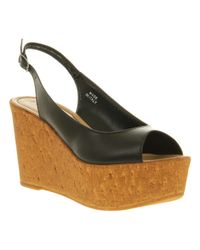 Office | Warrant Wedge Black Leather | Lyst