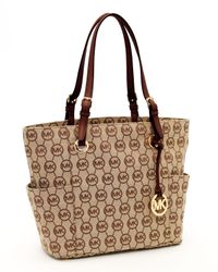 michael kors monogram tote brown