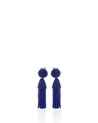 Oscar de la Renta | Blue Short Tassel Earring | Lyst