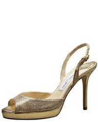 Jimmy Choo | Gold Glitter Sandal | Lyst