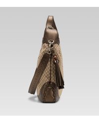 gucci brown diamante canvas shoulder bag