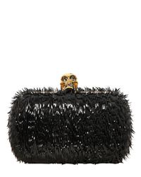 Alexander McQueen | Black Classic Skull Splinter Patent Box Clutch | Lyst