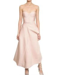 Jil Sander | Pink Bonded Stretch Techno Satin Dress | Lyst