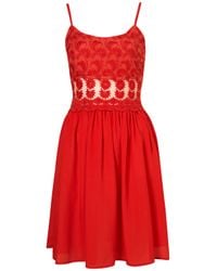 Lyst - Topshop Lace Strappy Sundress in Red