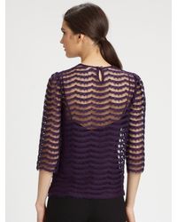 MILLY | Gray Chantilly Lace Caterina Top | Lyst