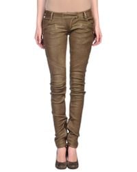 Balmain | Brown Leather Trousers | Lyst