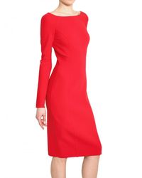 Michael Kors | Red Double Faced Stretch Wool Crepe Dress | Lyst