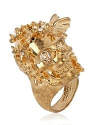 Alexander McQueen | Metallic Skull Crown Ring | Lyst