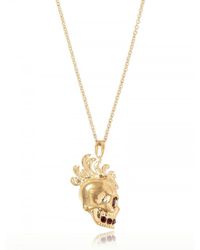 Alexander McQueen | Metallic Skull with Swarovski Necklace | Lyst