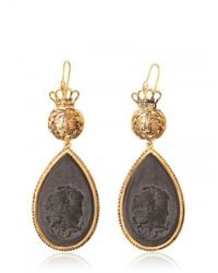 Ferragamo | Black Cameo Pendants with Swarovski Earrings | Lyst