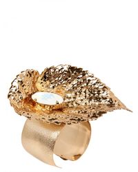 Halaby | Metallic Gold Leaf Bracelet | Lyst