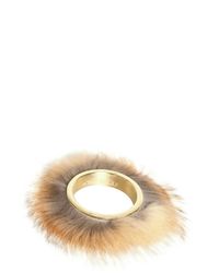 Viktor & Rolf | Natural Red Fox Fur Brass Metal Cuff | Lyst