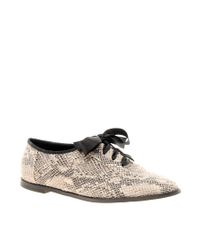 ASOS | Beige Lana Pointed Lace Up Ballet Flats | Lyst