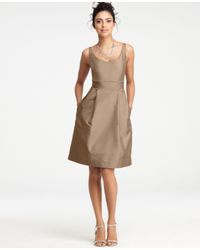 dupioni vneck mocha anntaylor