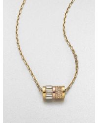 Michael Kors | Metallic Barrel Pendant Necklace | Lyst