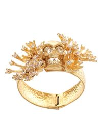 Alexander McQueen | Metallic Silver Atom Flower Skull Bracelet | Lyst