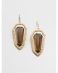 Alexis Bittar | Metallic Smokey Quartz Jeweled Shield Earrings | Lyst