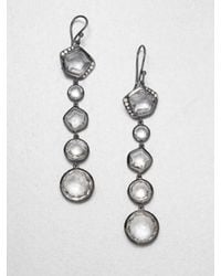 Ippolita | Metallic Diamond Long Drop Blackened Sterling Silver Earrings | Lyst