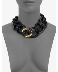 Kara Ross | Black Two-Tone Chain Link Necklace | Lyst