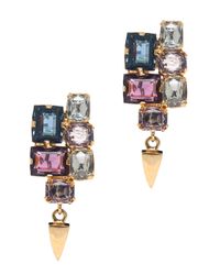 Lizzie Fortunato | Purple Stacked Gem W Bullet Earrings | Lyst
