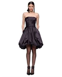 Oscar de la Renta | Black Duchess Satin Strapless Bubble Dress | Lyst