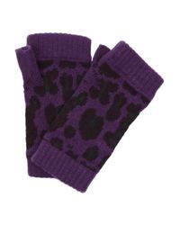 Christopher Kane | Purple Intarsia Cashmere Fingerless Gloves | Lyst