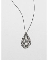 Elizabeth and James | Metallic Openwork Pendant Necklacerhodium | Lyst