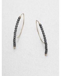 Mizuki | Metallic 14k Yellow Gold and Sterling Silver Marquise Shaped Earrings | Lyst