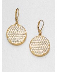 kate spade new york | Metallic Pavé Disc Drop Earrings | Lyst