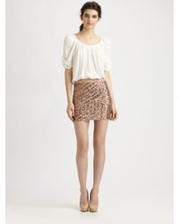 Bcbgmaxazria Paxton Sequined Skirt in Pink | Lyst