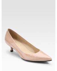 Stuart Weitzman | Red Poco Patent Leather Kitten-heel Pumps | Lyst