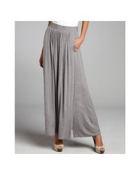 Lyst - Elie Tahari Pearl Grey Jersey Melinda Pleated Maxi Skirt in Gray