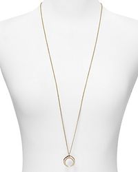 Rebecca Minkoff | Pink Pave Small Double Horn Pendant | Lyst