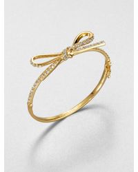 kate spade new york | Metallic Pavé Bow Bracelet | Lyst