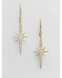 Mizuki | Metallic Diamond 14k Gold Starburst Drop Earrings | Lyst