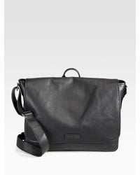 Robert Graham | Black Roth Leather Messenger Bag for Men | Lyst