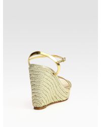 gucci metallic wedges