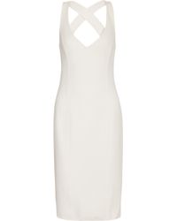 Michael Kors White Stretch Wool Crepe Dress
