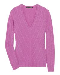 Ralph Lauren Black Label | Pink V-neck Cashmere Sweater | Lyst
